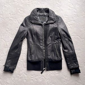 Mackage Genuine Lamb Leather Zip Up Lined Jacket